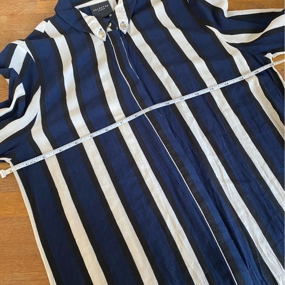 Selected Femme Long Sleeves Shirt Blue and White Stripe Dress Size EU34 - Picture 10 of 11